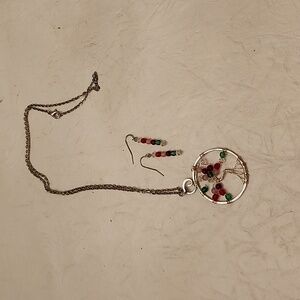 Tree of life aluminium charm with necklace